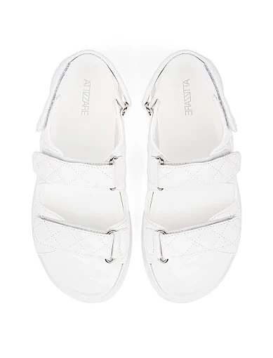 Жіночі сандалі MIRATON шкіряні білі (JR665-6 ВЛ-24) - фото 2 - Miraton