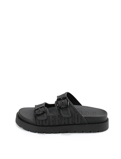 Жіночі шльопанці Buffalo Eve Sol зі штучної шкіри чорні (1611086) - фото 2 - Miraton