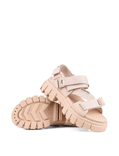 Жіночі сандалі Palladium REVOLT MONO шкіряні бежеві на чанкі підошві (98578-260-M) - фото 2 - Miraton