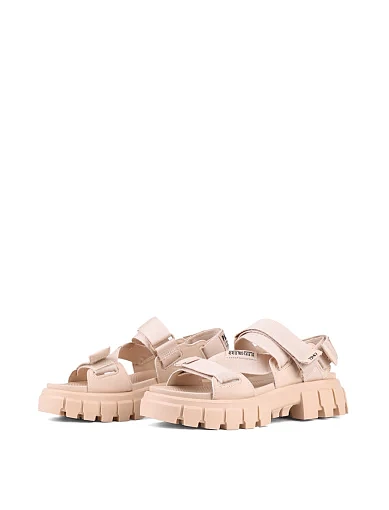 Жіночі сандалі Palladium REVOLT MONO шкіряні бежеві на чанкі підошві (98578-260-M) - фото 3 - Miraton