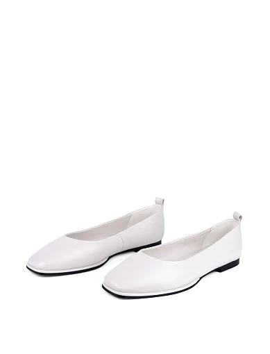 Жіночі балетки MIRATON шкіряні білі (Y101-1) - фото 3 - Miraton