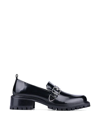 Жіночі туфлі лофери MIRATON шкіряні чорні (2308-3-1) - фото 2 - Miraton