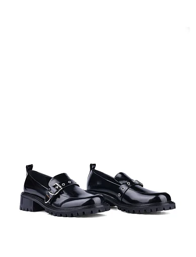 Жіночі туфлі лофери MIRATON шкіряні чорні (2308-3-1) - фото 4 - Miraton