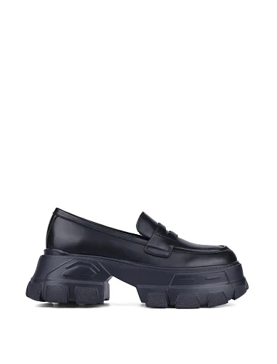 Жіночі туфлі лофери MIRATON шкіряні чорні (2025-5) - фото 2 - Miraton