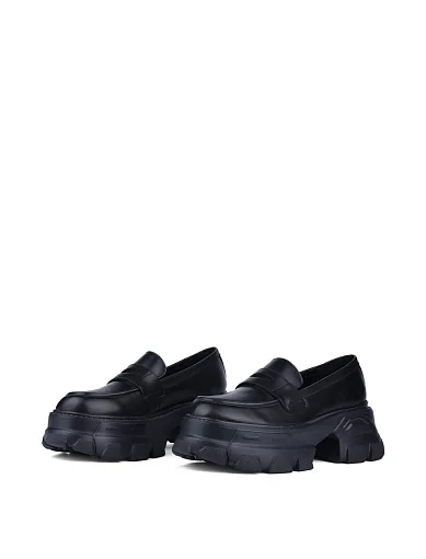 Жіночі туфлі лофери MIRATON шкіряні чорні (2025-5) - фото 4 - Miraton