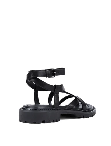 Женские сандалии Attizzare кожаные черные - фото 3 - Miraton