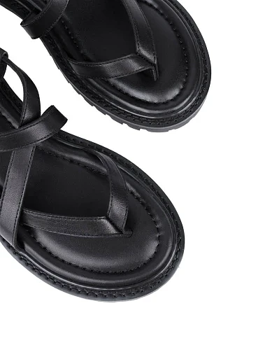 Женские сандалии Attizzare кожаные черные - фото 5 - Miraton