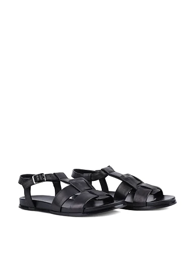 Женские сандалии Attizzare кожаные черные - фото 3 - Miraton