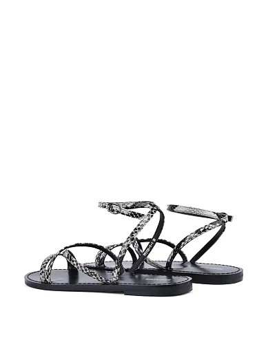 Женские сандалии MIRATON кожаные серые - фото 3 - Miraton