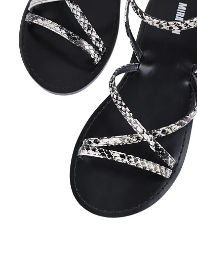 Женские сандалии MIRATON кожаные серые - фото 6 - Miraton