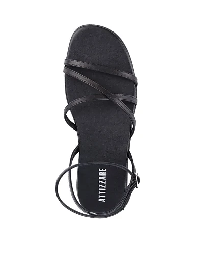 Женские сандалии Attizzare кожаные черные - фото 4 - Miraton