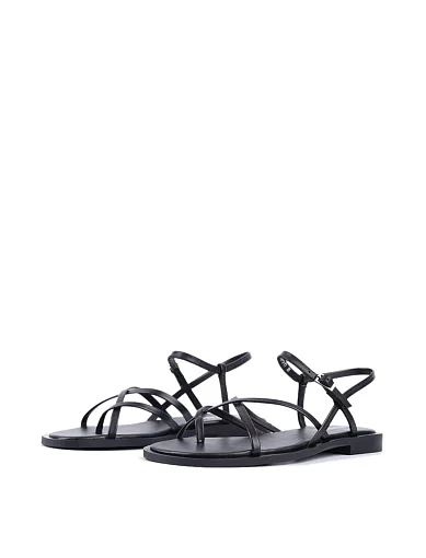 Женские сандалии Attizzare кожаные черные - фото 2 - Miraton