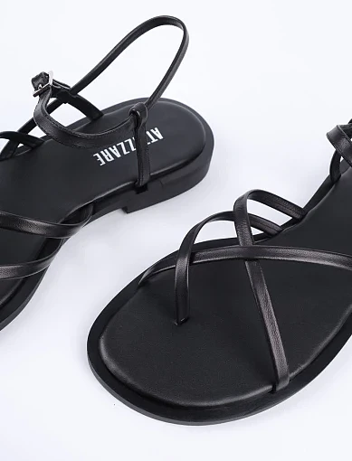 Женские сандалии Attizzare кожаные черные - фото 5 - Miraton