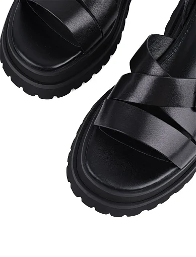 Жіночі сандалі Attizzare шкіряні чорні - фото 5 - Miraton