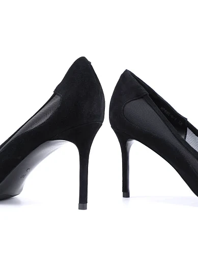 Жіночі туфлі човники Mia May велюрові чорні - фото 3 - Miraton