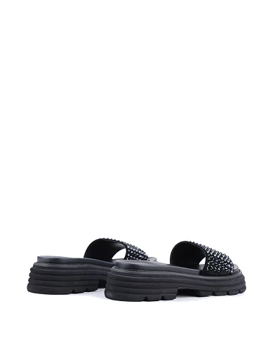 Жіночі шльопанці Attizzare велюрові чорні(3105-183-1) - фото 3 - Miraton