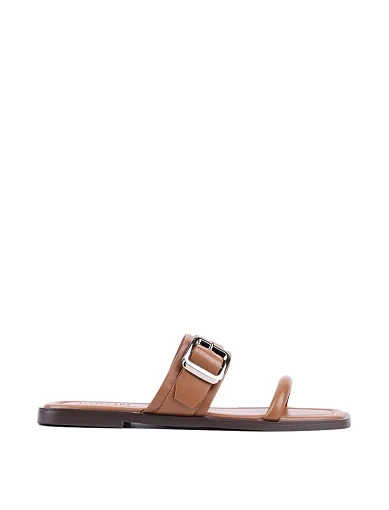 Жіночі шльопанці Attizzare шкіряні коричневі - фото 2 - Miraton