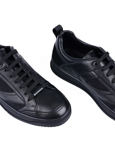 Чоловічі кеди MIRATON шкіряні чорні - фото 5 - Miraton