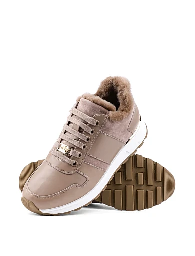 Жіночі кросівки Attizzare шкіряні бежеві (M7805-029) - фото 2 - Miraton