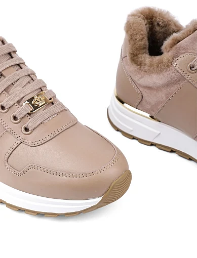 Жіночі кросівки Attizzare шкіряні бежеві (M7805-029) - фото 5 - Miraton