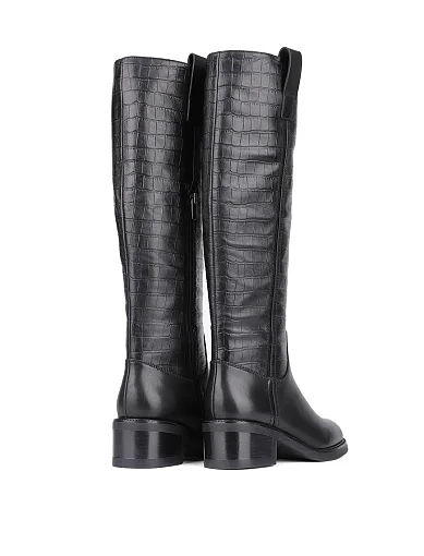 Жіночі чоботи Attizzare шкіряні чорні з підкладкою з натурального хутра (WS7191F-17-7R-N560K/H512K) - фото 3 - Miraton