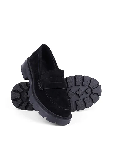 Жіночі туфлі лофери Attizzare замшеві чорні (XH2029-98) - фото 2 - Miraton