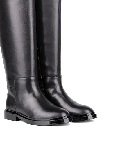 Жіночі чоботи Attizzare шкіряні чорні з підкладкою з повсті (JR019-1) - фото 5 - Miraton