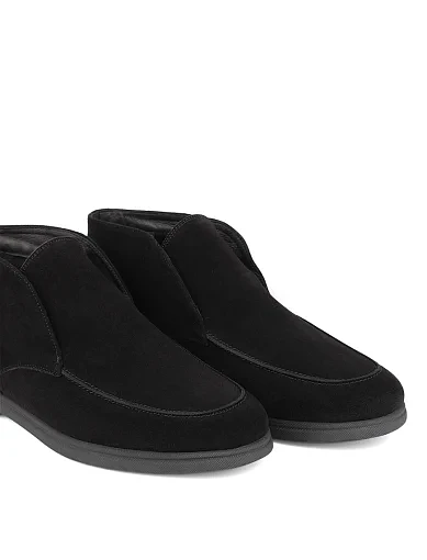 Мужские ботинки Miguel Miratez замшевые черные с подкладкой из натурального меха - фото 5 - Miraton