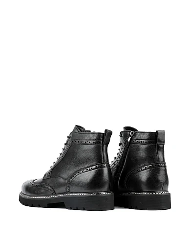 Мужские ботинки Miguel Miratez кожаные черные с подкладкой из натурального меха - фото 4 - Miraton