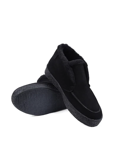 Чоловічі черевики Miguel Miratez замшеві чорні з підкладкою з натурального хутра - фото 2 - Miraton