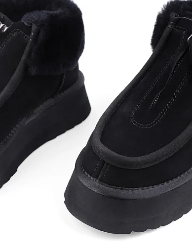 Жіночі черевики MIRATON велюрові чорні з підкладкою з натурального хутра (1122551) - фото 5 - Miraton