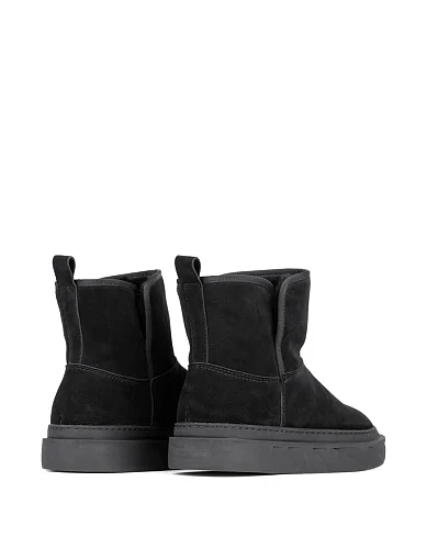 Жіночі уггі MIRATON замшеві чорні з підкладкою з натурального хутра (8806-8) - фото 3 - Miraton