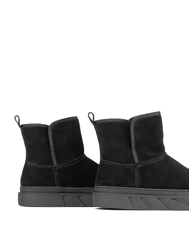 Жіночі уггі MIRATON замшеві чорні з підкладкою з натурального хутра (8806-8) - фото 5 - Miraton