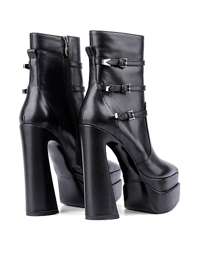 Жіночі черевики MIRATON шкіряні чорні з підкладкою з байки (L017-2) - фото 5 - Miraton