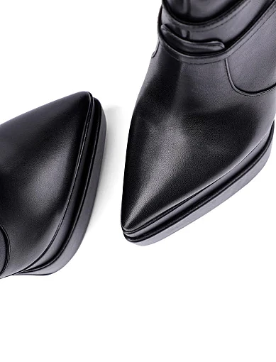 Жіночі черевики MIRATON шкіряні чорні з підкладкою з байки (L017-2) - фото 6 - Miraton