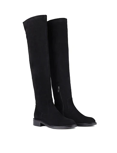 Жіночі ботфорти Attizzare велюрові чорні з підкладкою з байки (2123-2209-1) - фото 2 - Miraton