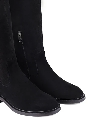 Жіночі ботфорти Attizzare велюрові чорні з підкладкою з байки (2123-2209-1) - фото 5 - Miraton