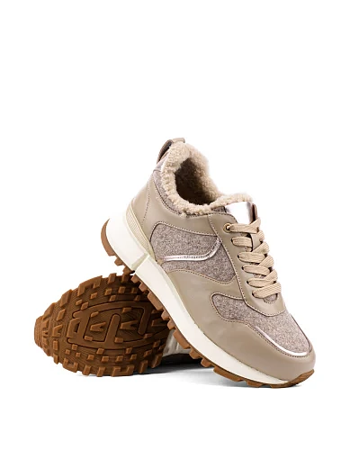 Жіночі кросівки Attizzare шкіряні бежеві (H2363B-11-1M FW24-25) - фото 2 - Miraton