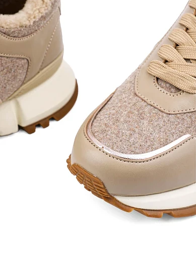 Жіночі кросівки Attizzare шкіряні бежеві (H2363B-11-1M FW24-25) - фото 5 - Miraton