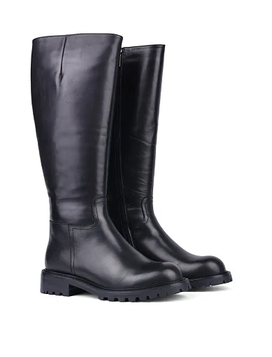 Жіночі чоботи Attizzare шкіряні чорні з підкладкою з натурального хутра (X2110-1521-1BM) - фото 3 - Miraton