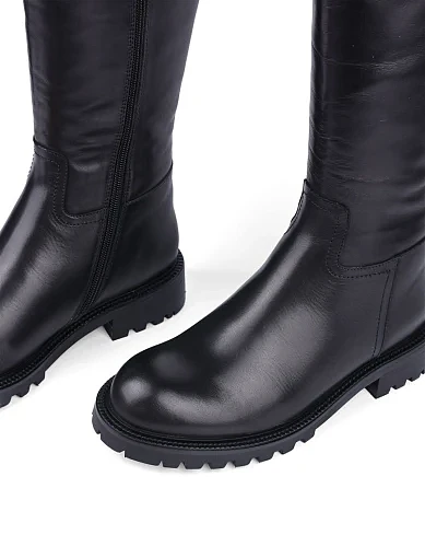 Жіночі чоботи Attizzare шкіряні чорні з підкладкою з натурального хутра (X2110-1521-1BM) - фото 5 - Miraton