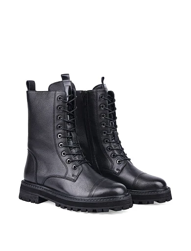 Жіночі черевики MIRATON шкіряні чорні з підкладкою з натурального хутра (0146M-8353-2203) - фото 3 - Miraton