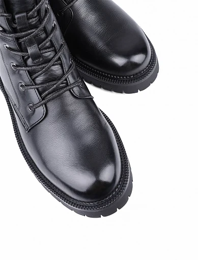 Жіночі черевики Attizzare шкіряні чорні з підкладкою з натурального хутра (AT39M-36B) - фото 5 - Miraton