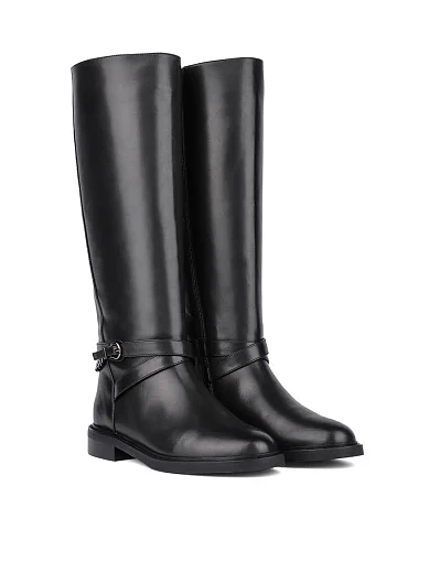 Жіночі чоботи Attizzare шкіряні чорні з підкладкою з натурального хутра (8033-1629-1BM) - фото 2 - Miraton