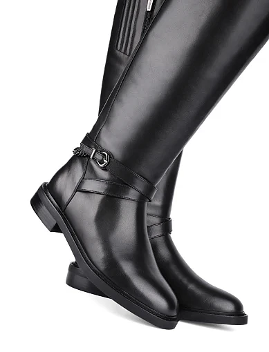 Жіночі чоботи Attizzare шкіряні чорні з підкладкою з натурального хутра (8033-1629-1BM) - фото 5 - Miraton