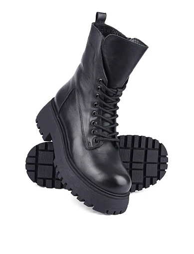 Жіночі черевики Attizzare шкіряні чорні (0179-12202D KRОЗ24-25) - фото 2 - Miraton