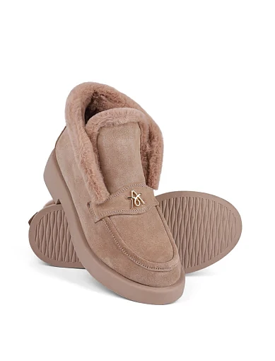 Жіночі черевики лофери Attizzare велюрові бежеві (0436-24.0116ОЗ24-25) - фото 2 - Miraton