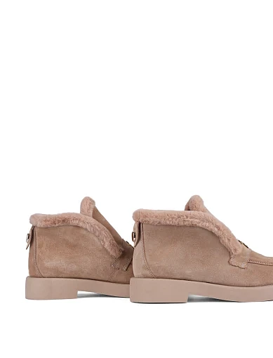 Жіночі черевики лофери Attizzare велюрові бежеві (0436-24.0116ОЗ24-25) - фото 4 - Miraton