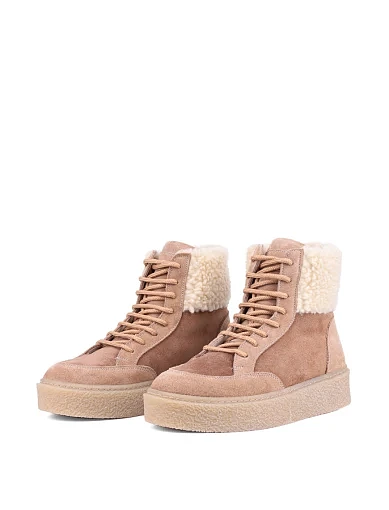 Жіночі черевики Attizzare велюрові бежеві (007 24 350 K) - фото 3 - Miraton