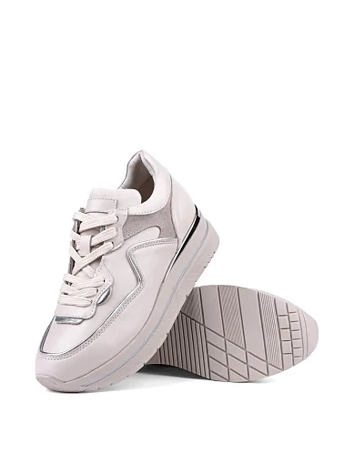 Жіночі кросівки Attizzare шкіряні рисового кольору (24KA-933) - фото 2 - Miraton